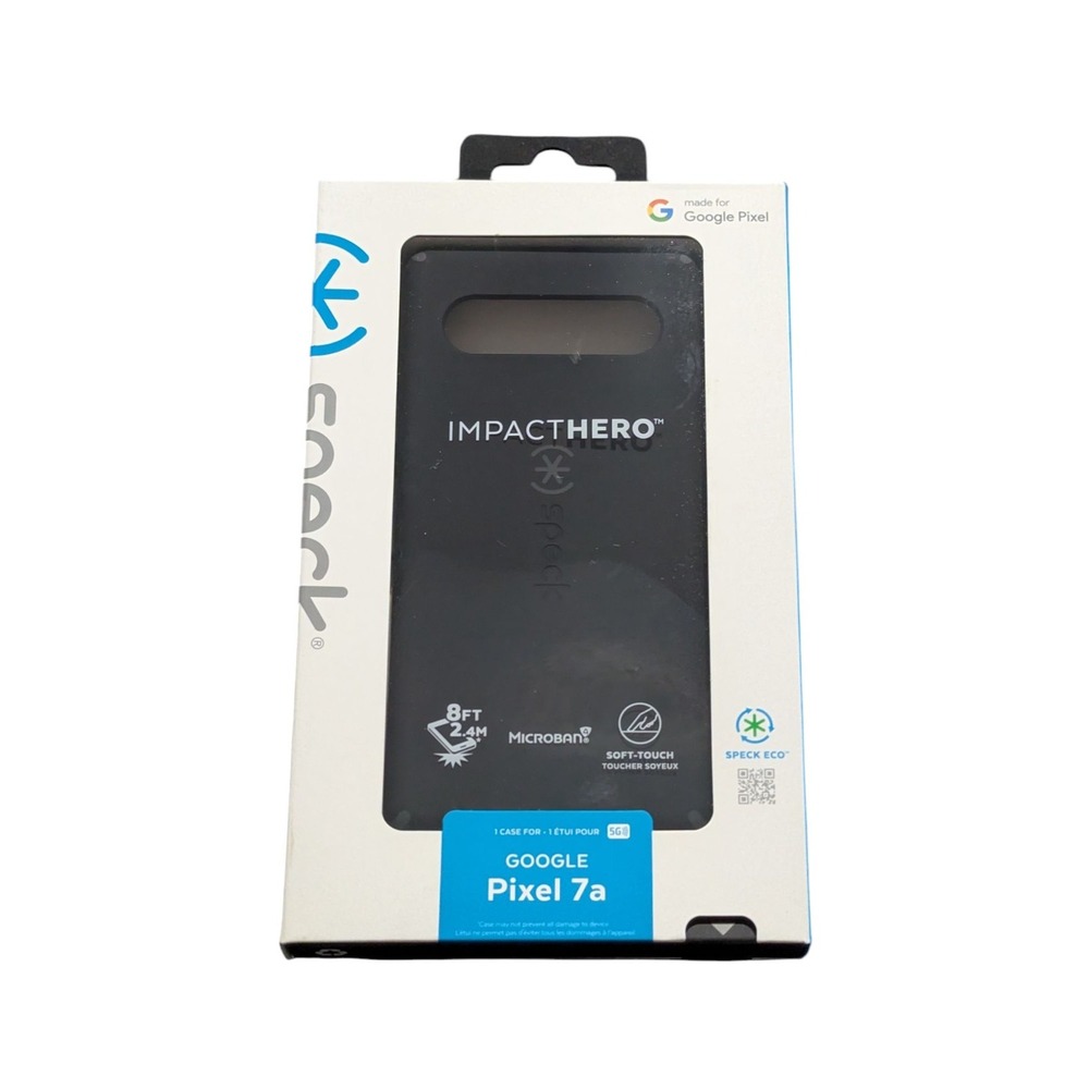 B9. Speck - Impact Hero Case for Google Pixel 7a - Black/Slate Grey
